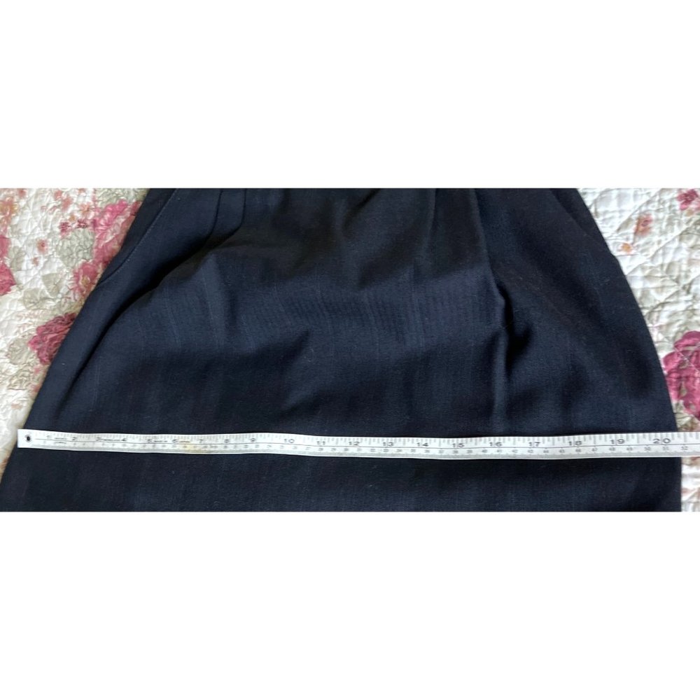 Alcott & Andrews Wool Pinstriped Black Pencil Knee Length Skirt Lined Womens 4 - Picture 6 of 7
